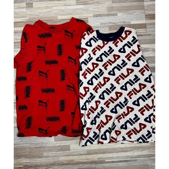 Other - puma‎ fila under armour kids shirts lot youth med logo tees streetwear bundle